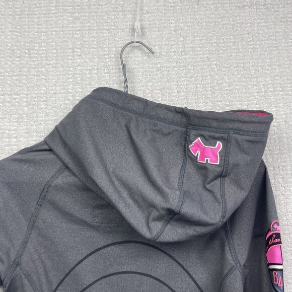 Y2K Joshua Perets Full Zip Tech Hoodie Emo Goth 2000's Sz Small Grey / Pink - Picture 11 of 12